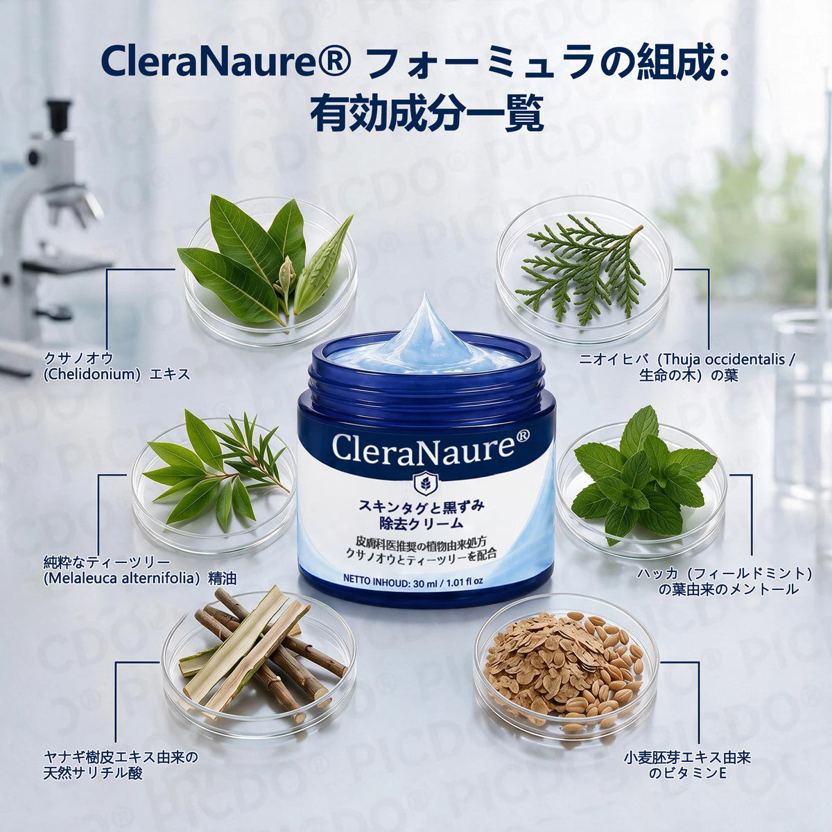 CleraNaure® 肌凹凸リファインクリーム｜気になる肌の盛り上がり・ほくろ・シミにアプローチ 刺激の少ない自宅スキンケアクリーム