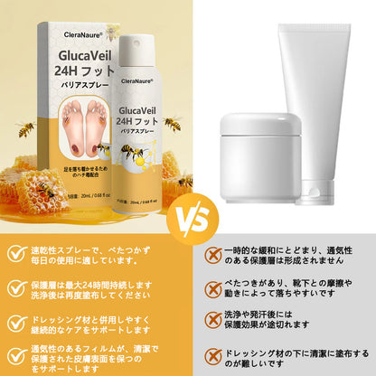 CleraNaure® GlucaVeil 24 時間フットケア スプレー