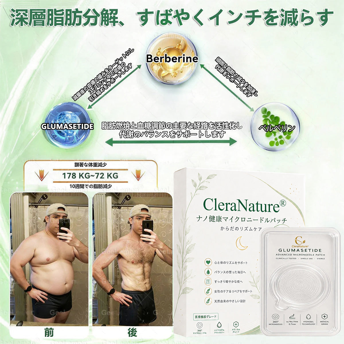 CleraNature® ナノヘルス・マイクロニードルパッチ