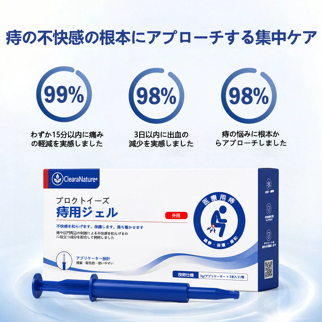 CleraNature® ProctoEase 鎮静痔瘡護理凝膠🌿